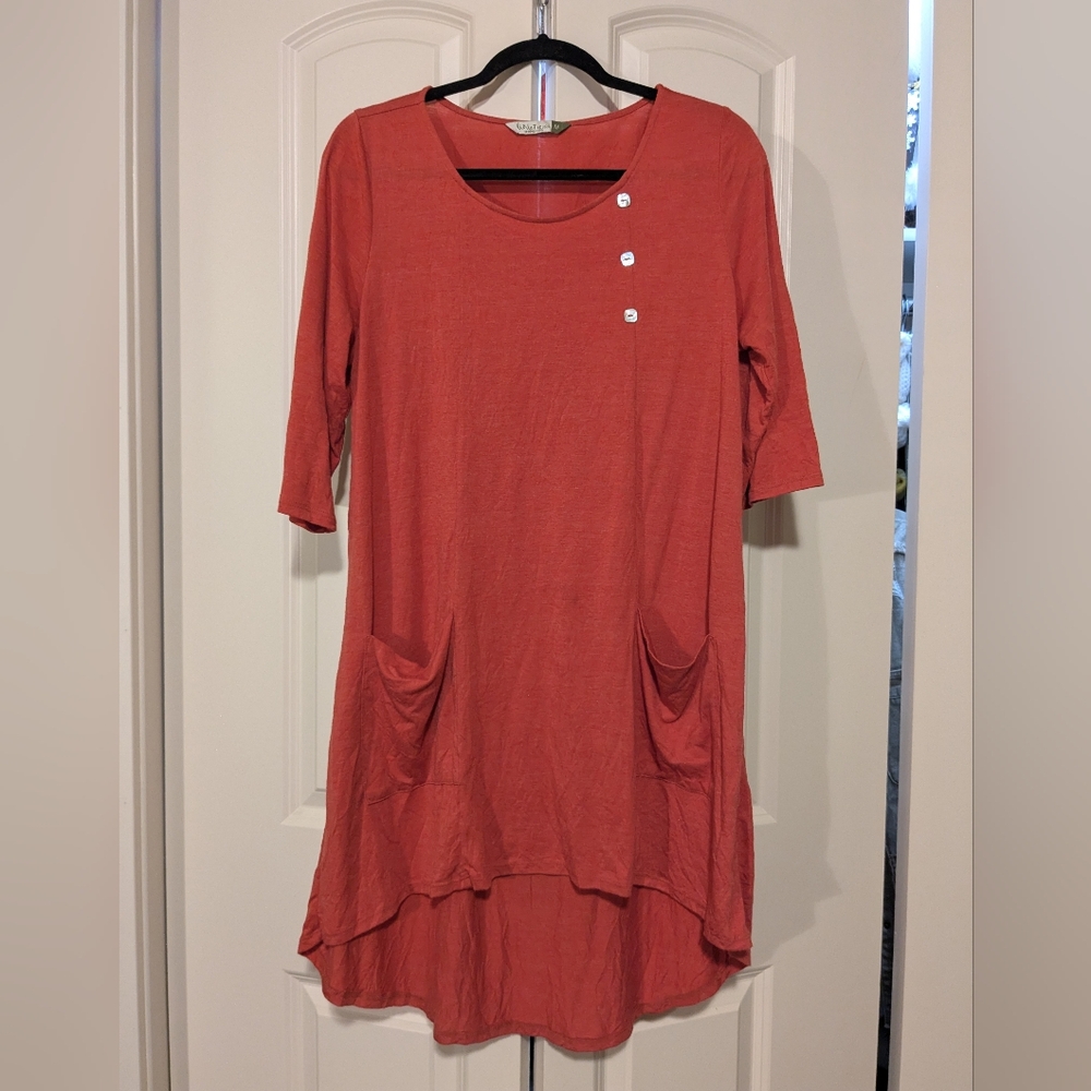 Women's Chxlet et ceci Orange Dress, Size Medium